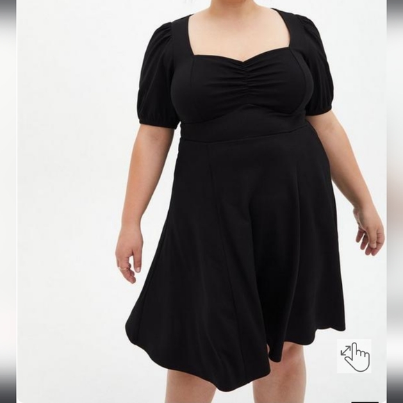 New! Plus Size 4X Torrid Black Mini Textured Knit Skater Dress - Picture 1 of 5